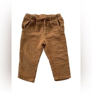 Rylee + Cru Size 12-18 Months Neutral Brown Gauze Pants